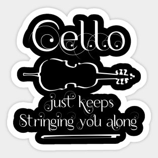 Cello String Along White Text Sticker